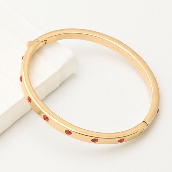 NIB Kate Spade Set In Stone Red Crystal Bangle - Picture 5 of 7